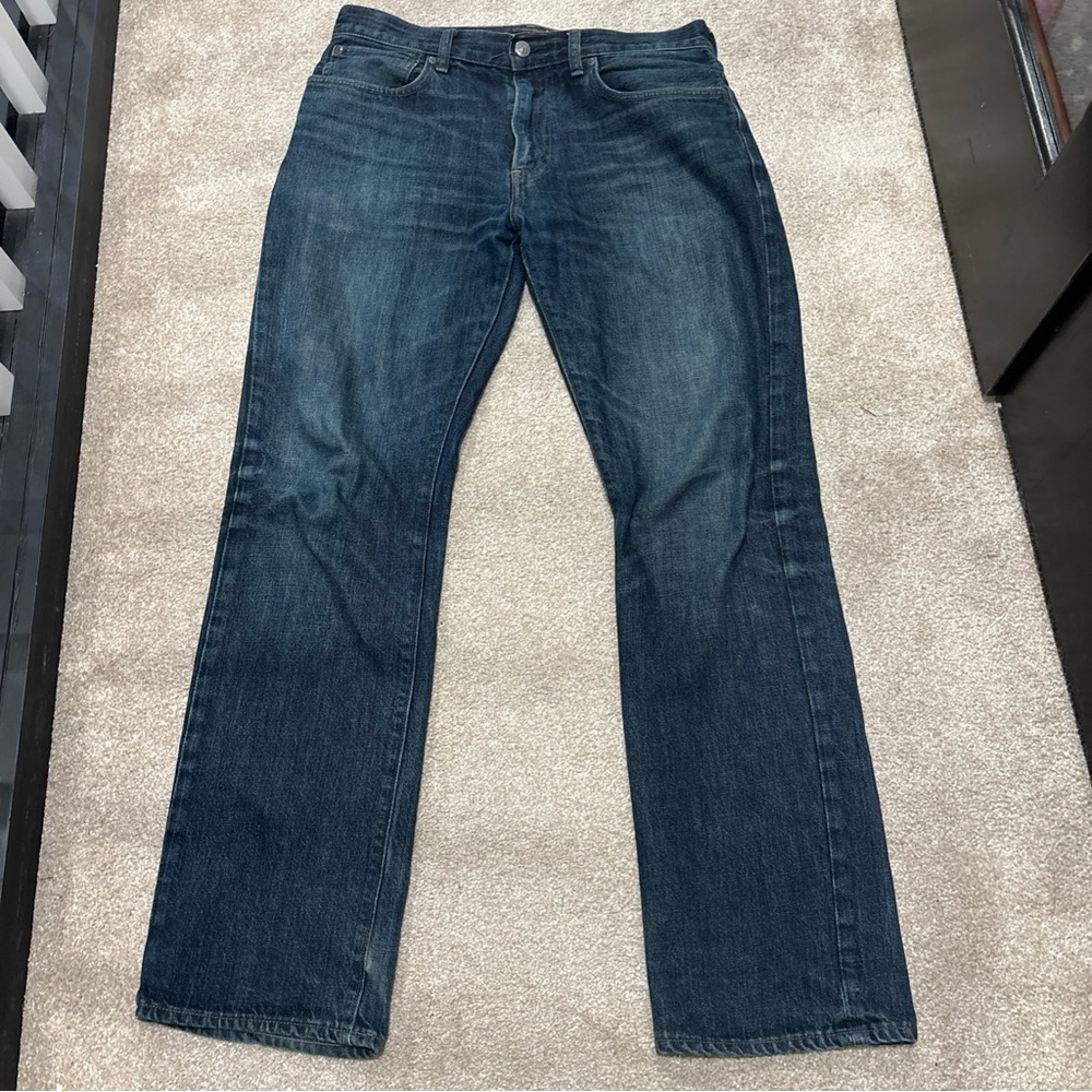 J. Crew Jeans Mens 31x32  Dark Blue Slim Fit Straight 100% Cotton Pants Preppy